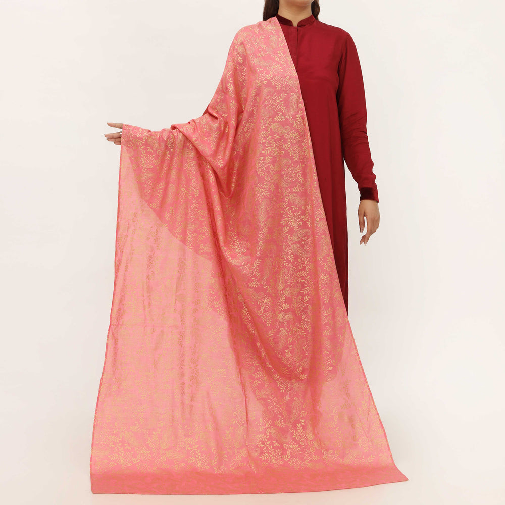 Pink Cotton Silk Duppata PD5510