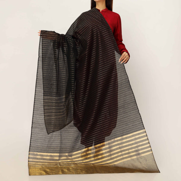 Black Yarn Dyed Dupatta PD5537