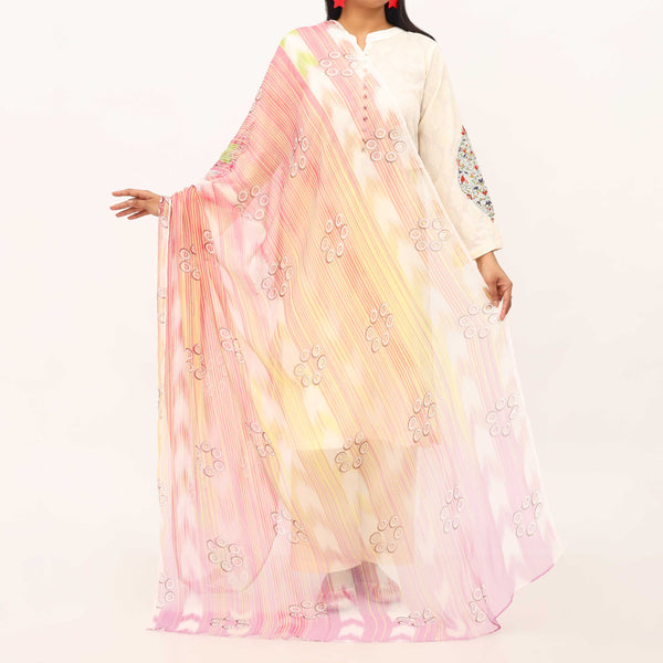 Pink Digital Printed Chiffon Dupatta PD5544