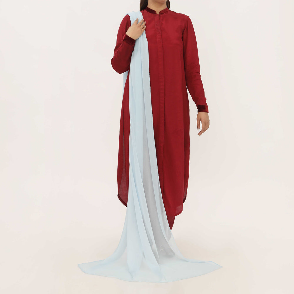 Blue Dyed Chiffon Dupatta PD5578