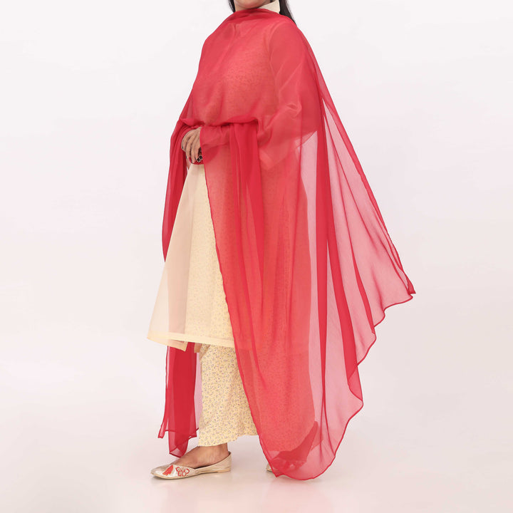 Maroon Plain Chiffon Duppata PD5617