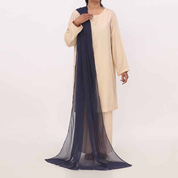 Navy Plain Chiffon Duppata PD5617