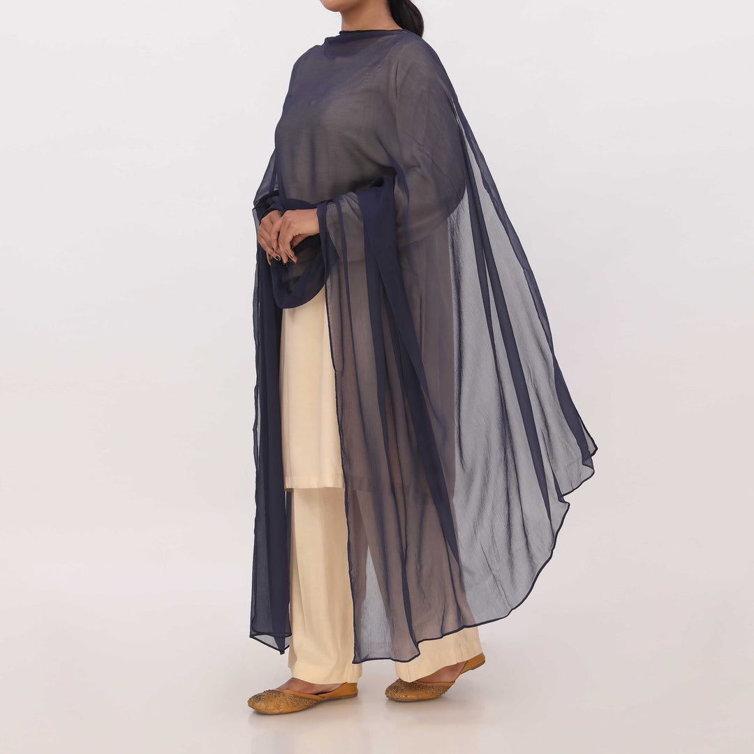 Navy Plain Chiffon Duppata PD5617