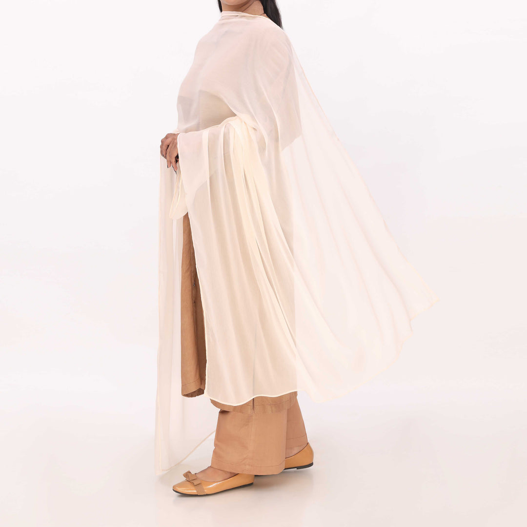 Beige Plain Chiffon Duppata PD5617