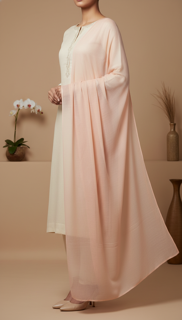 Orange Plain Chiffon Dupatta PD6010