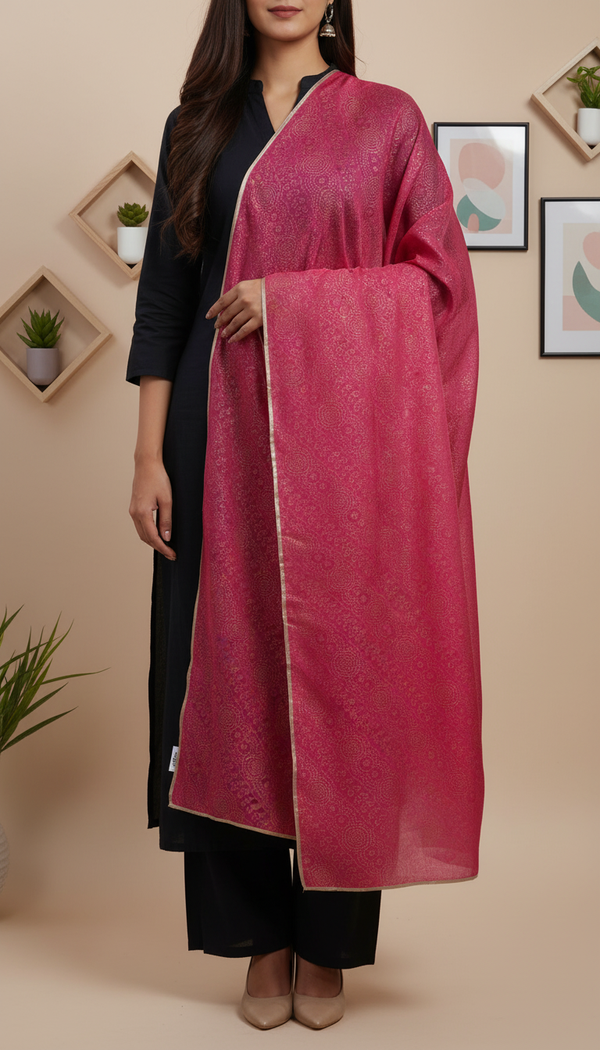 Skpink Screen Printed Chiffon Dupatta PD6019
