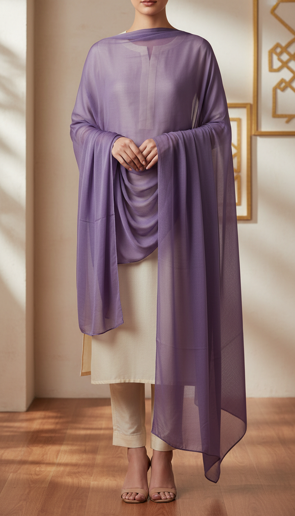 Purple Plain Chiffon Dupatta PD6025