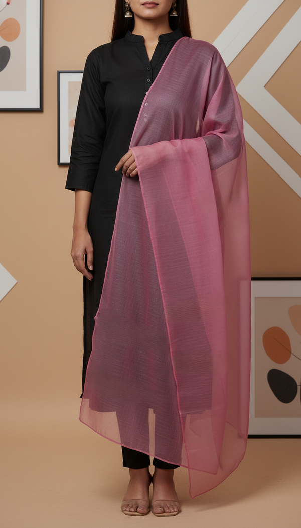 Purple Dyed Organza Dupatta PD6033