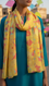 Yellow Digital Printed Apple Silk Stole PD6055