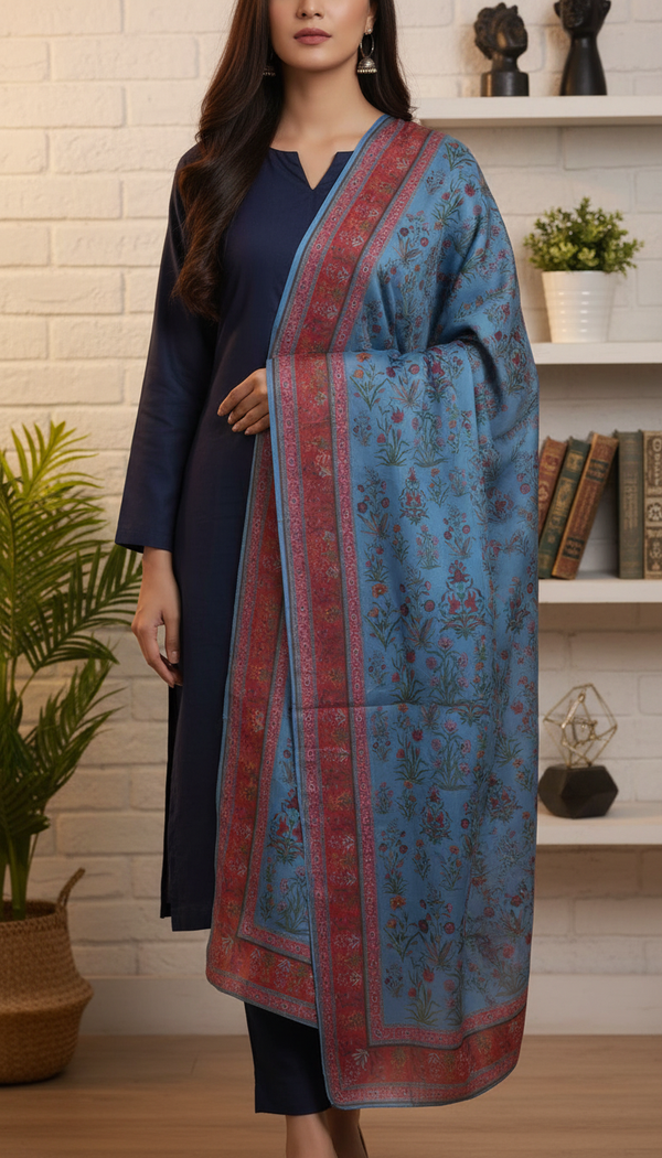 Blue Apple Silk Dupatta PD6057