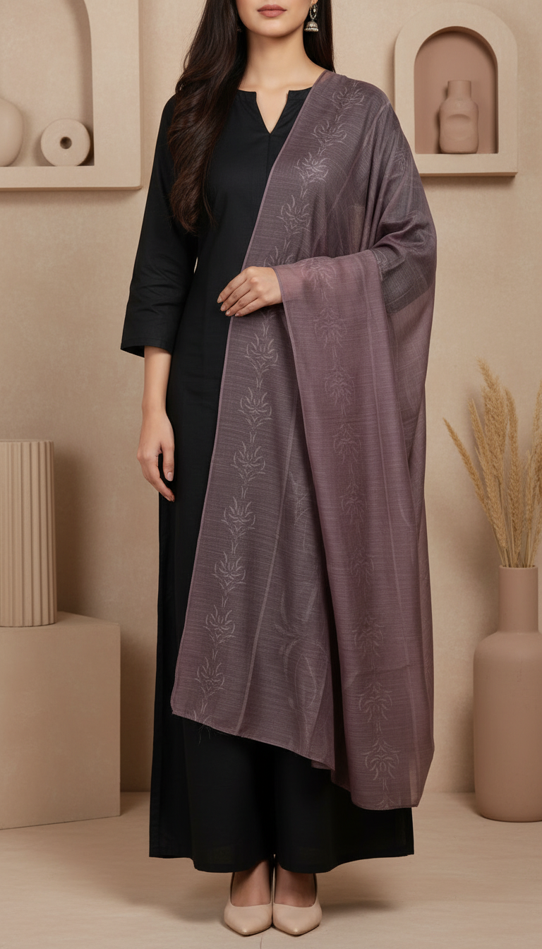 Brown Apple Silk Dupatta PD6058