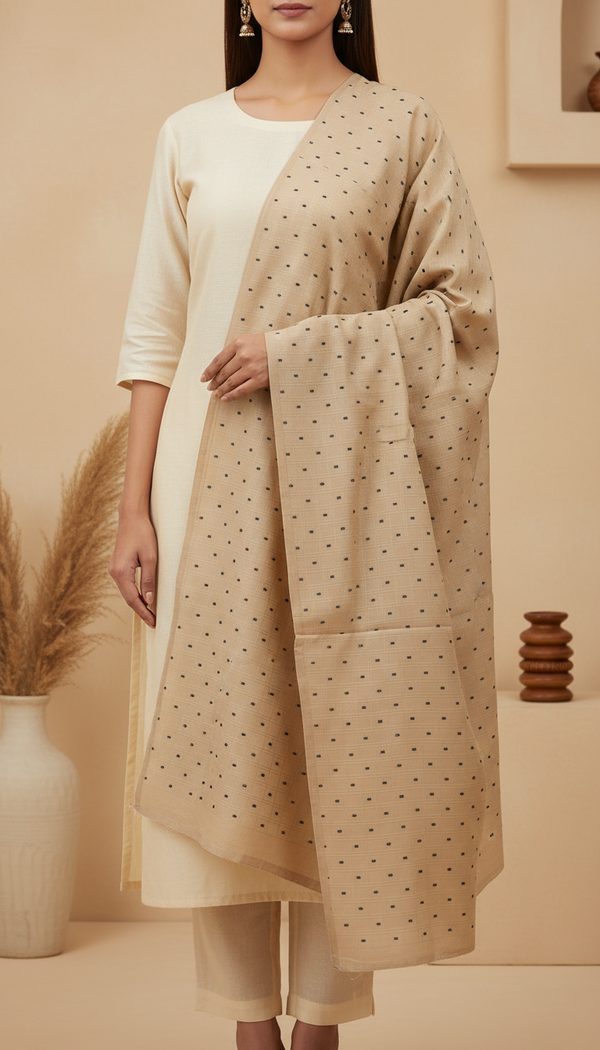 Fawn Embellished Cotton Shawl PD6072