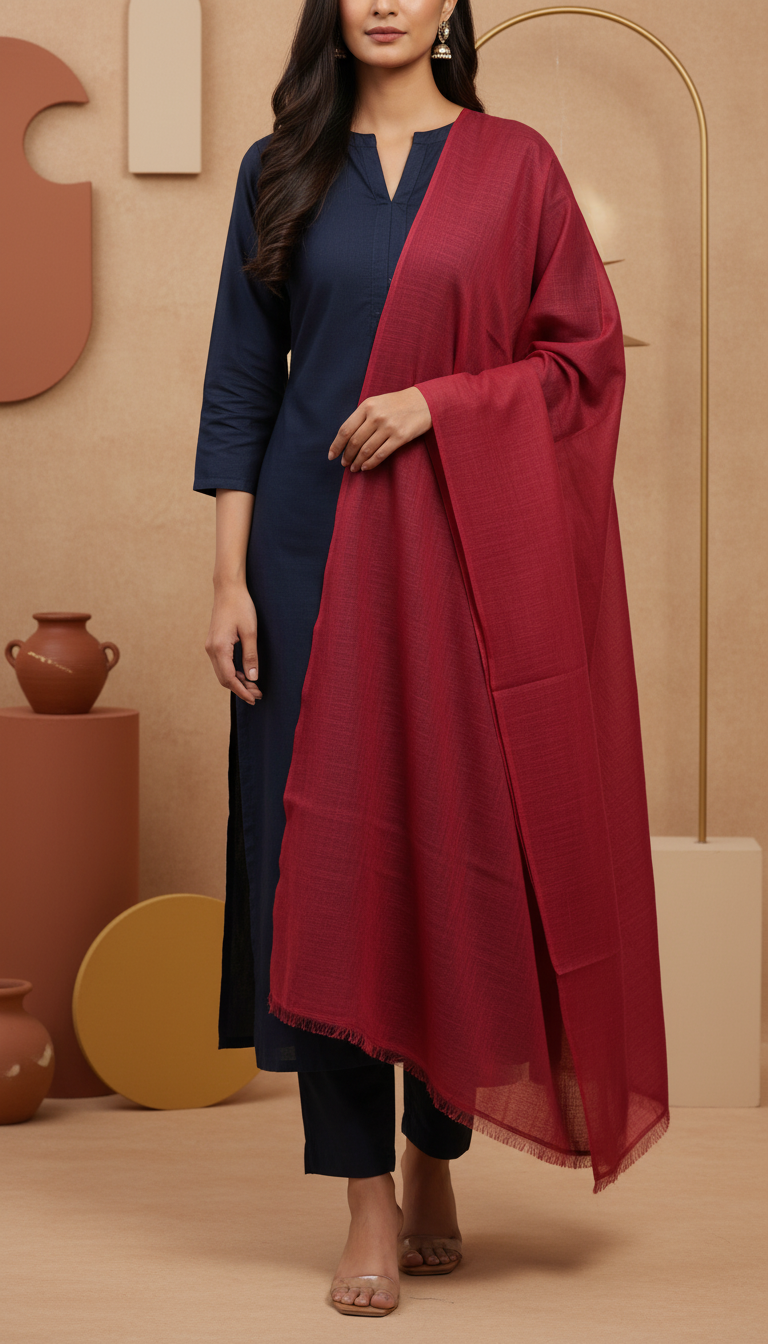 Maroon Summer Stole PD6106
