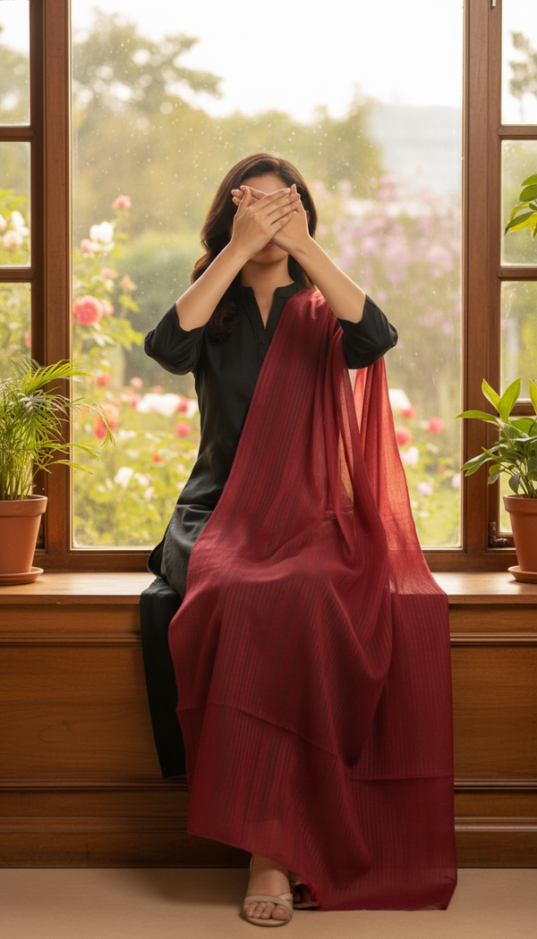 Maroon Summer Stole PD6107