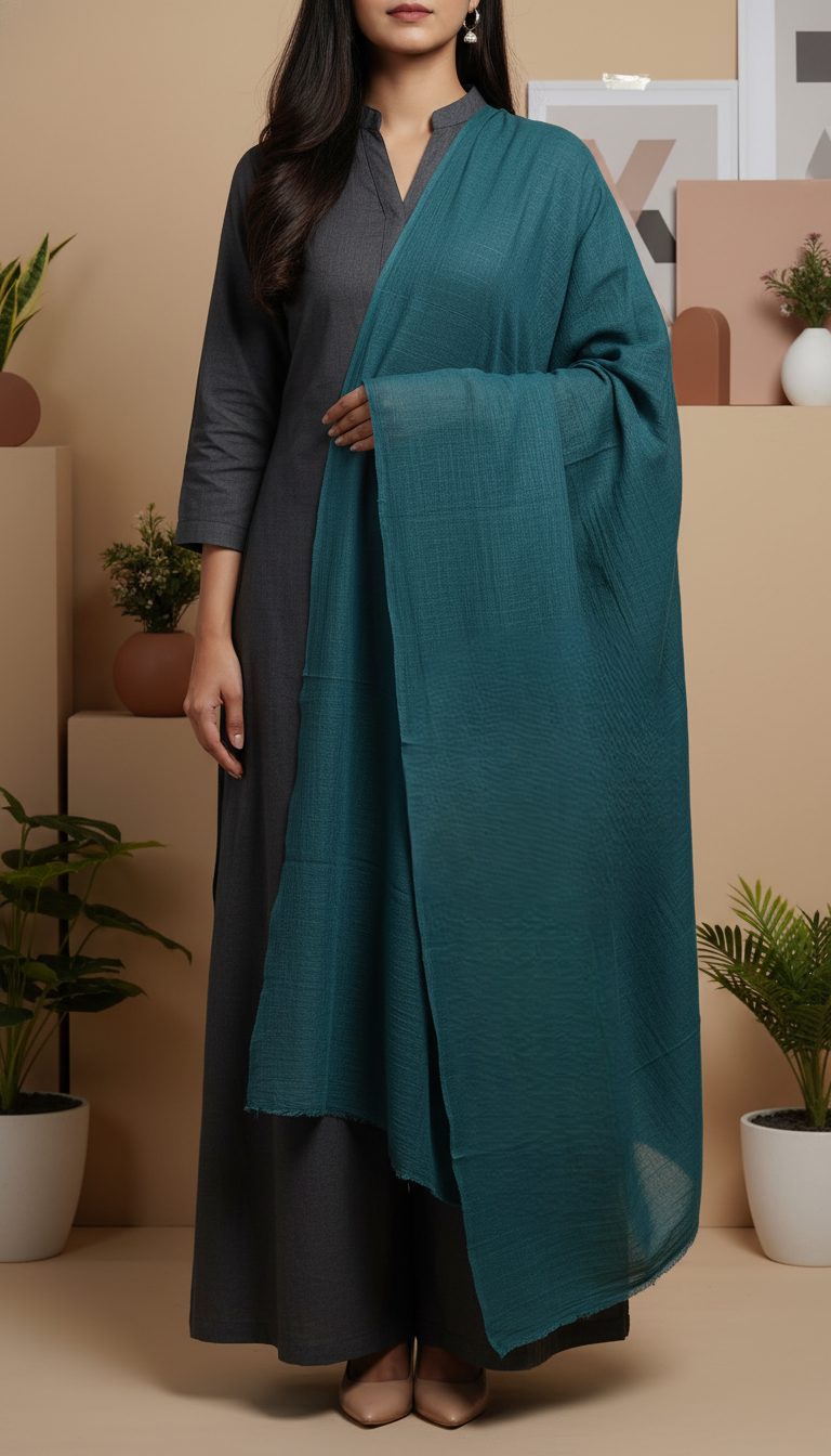 Teal Blue Summer Stole PD6108