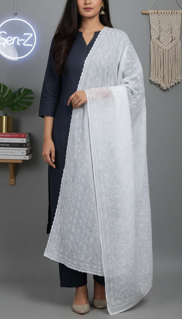 White Summer Shawl PD6116