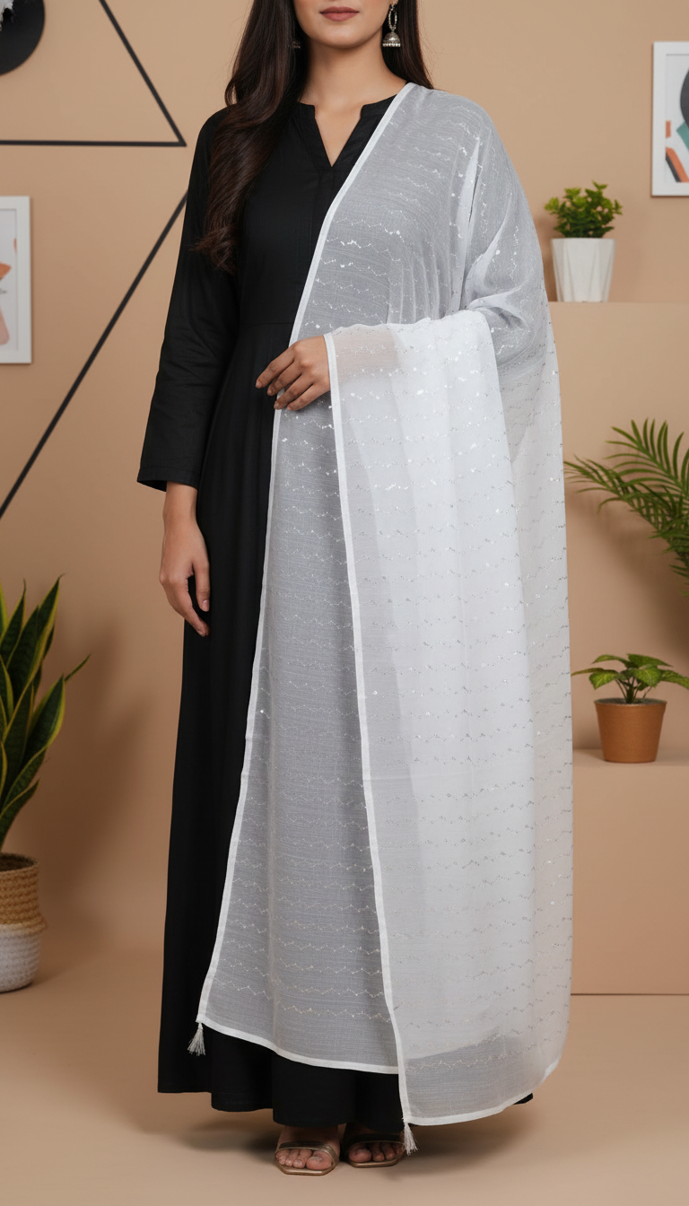 White Summer Shawl PD6117