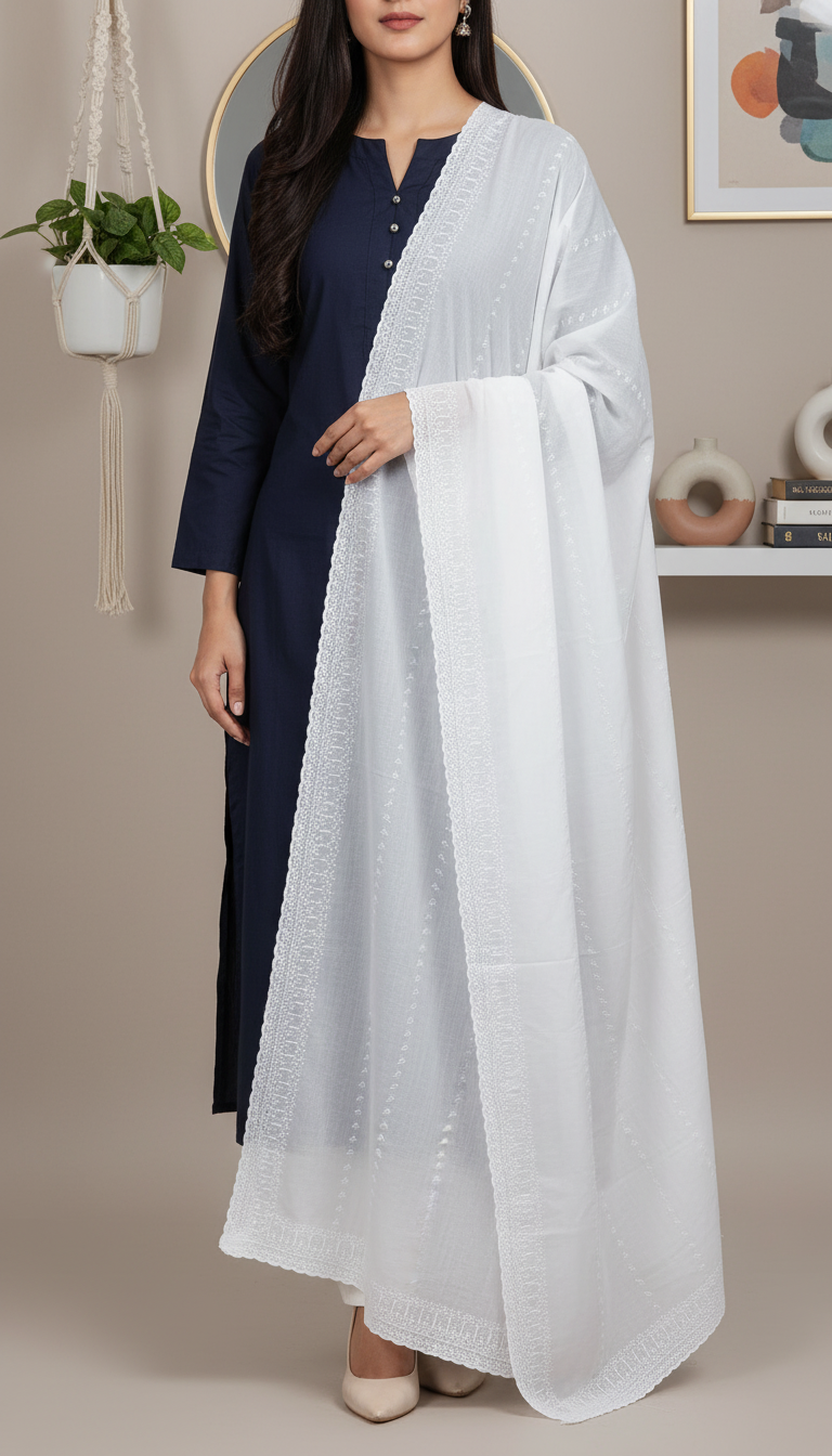 White Summer Shawl PD6118