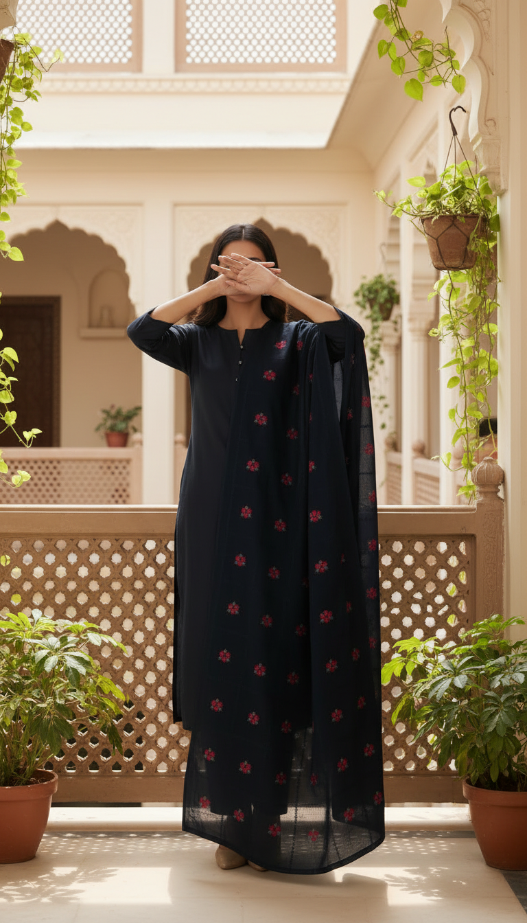 Black Summer Shawl PD6119