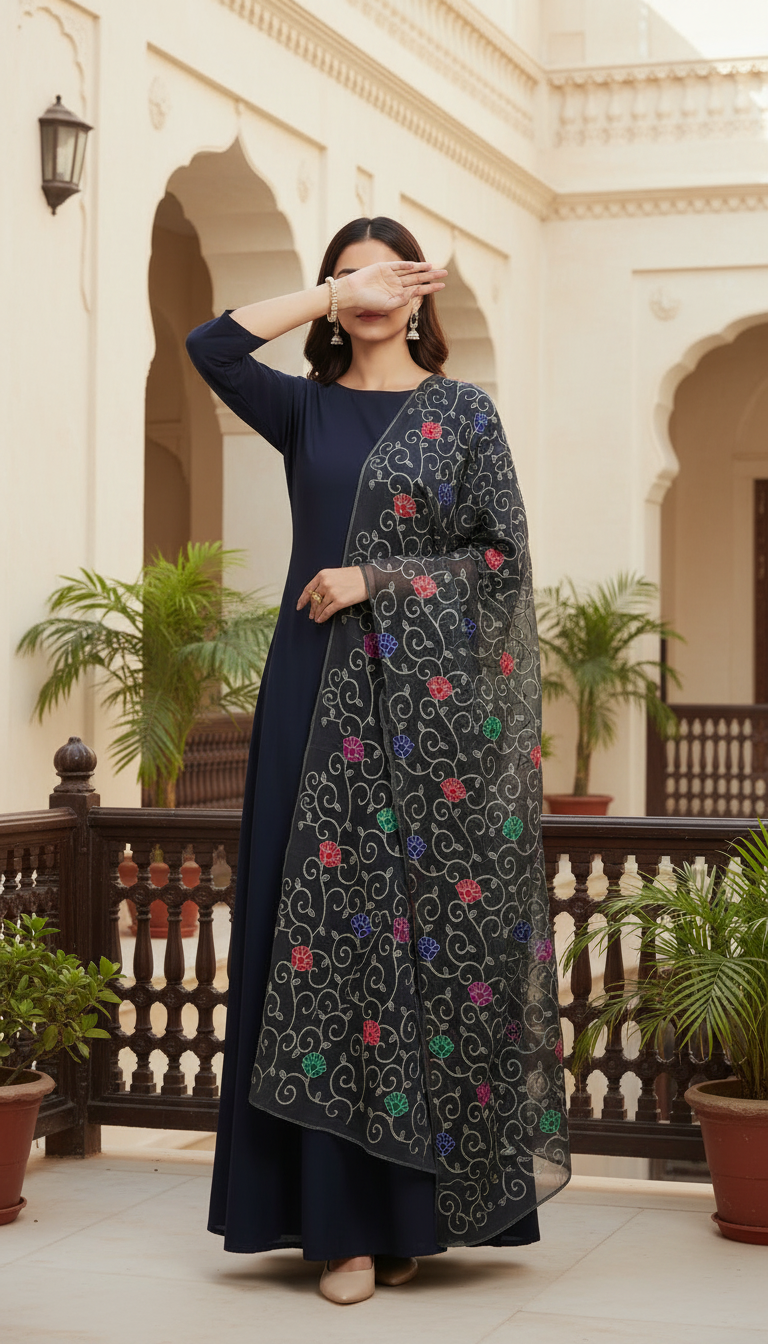 Black Summer Shawl PD6120