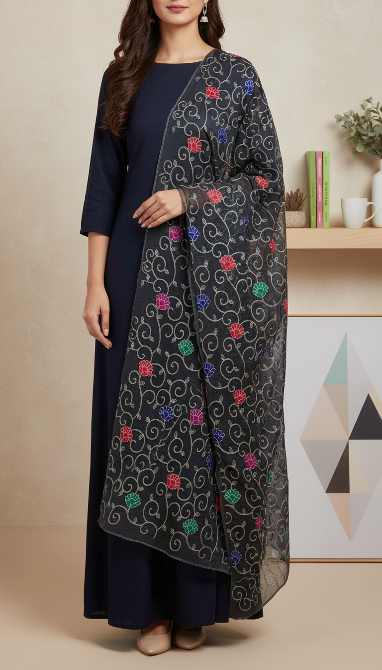 Black Summer Shawl PD6120