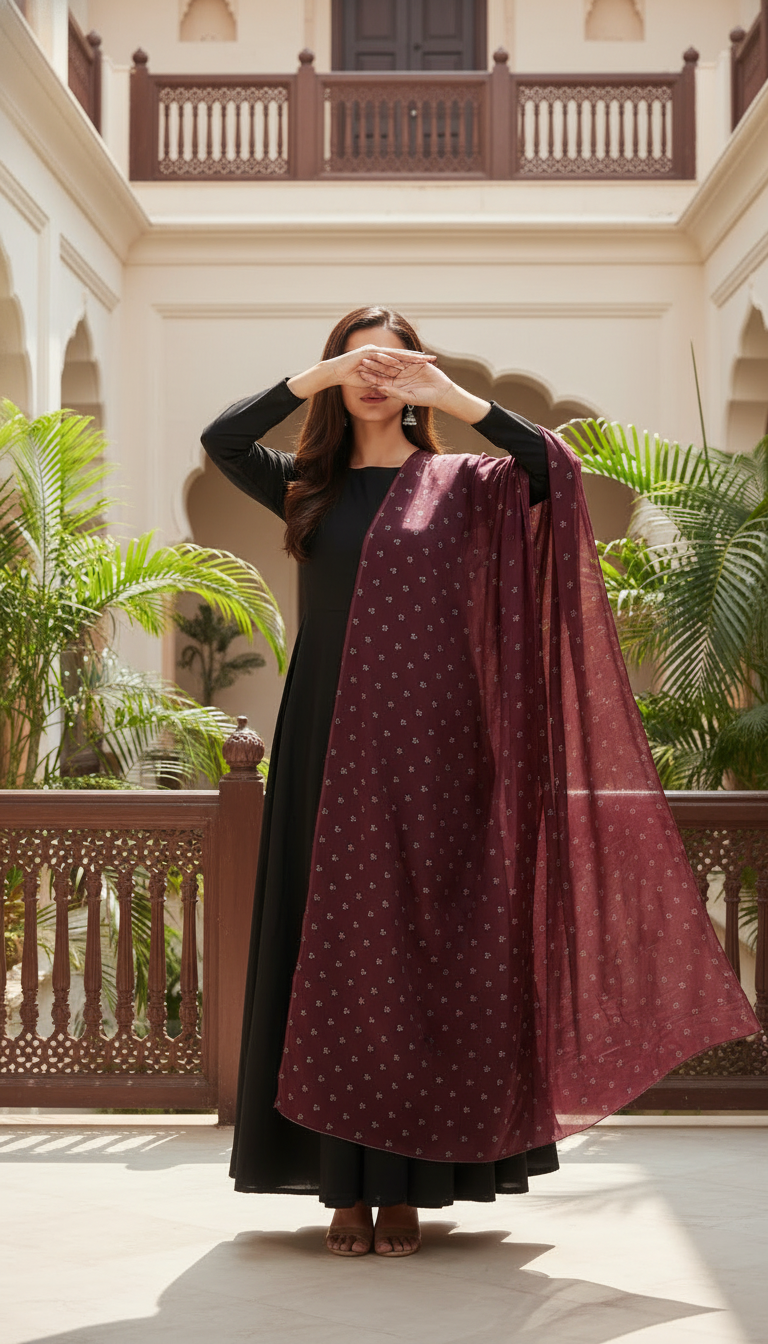 Maroon Summer Shawl PD6121