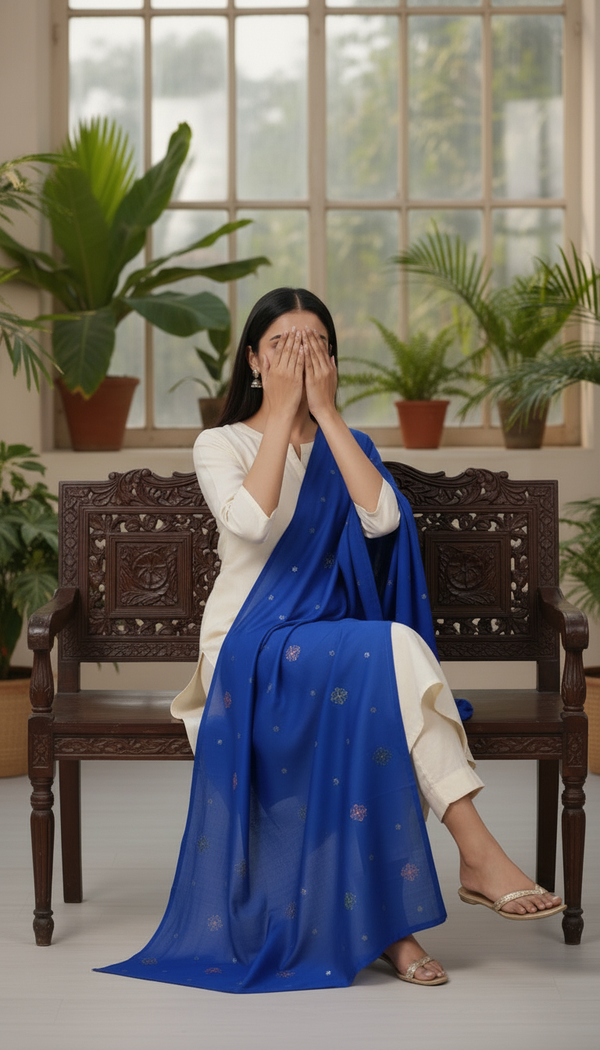 Blue Summer Shawl PD6121