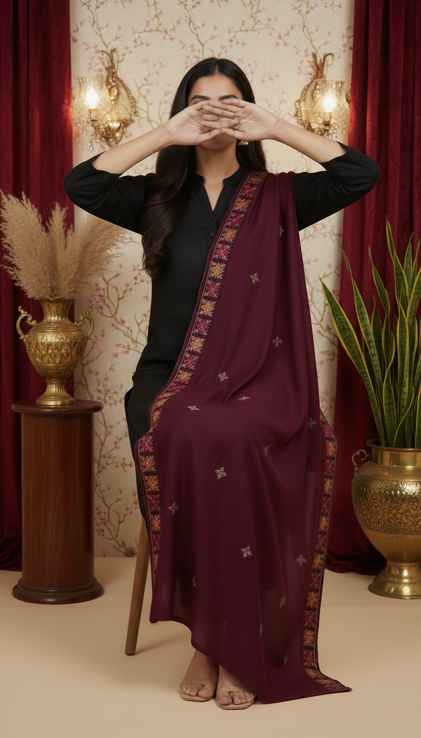 Maroon Summer Shawl PD6122