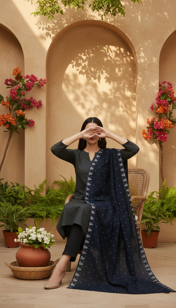 Black Summer Shawl PD6124