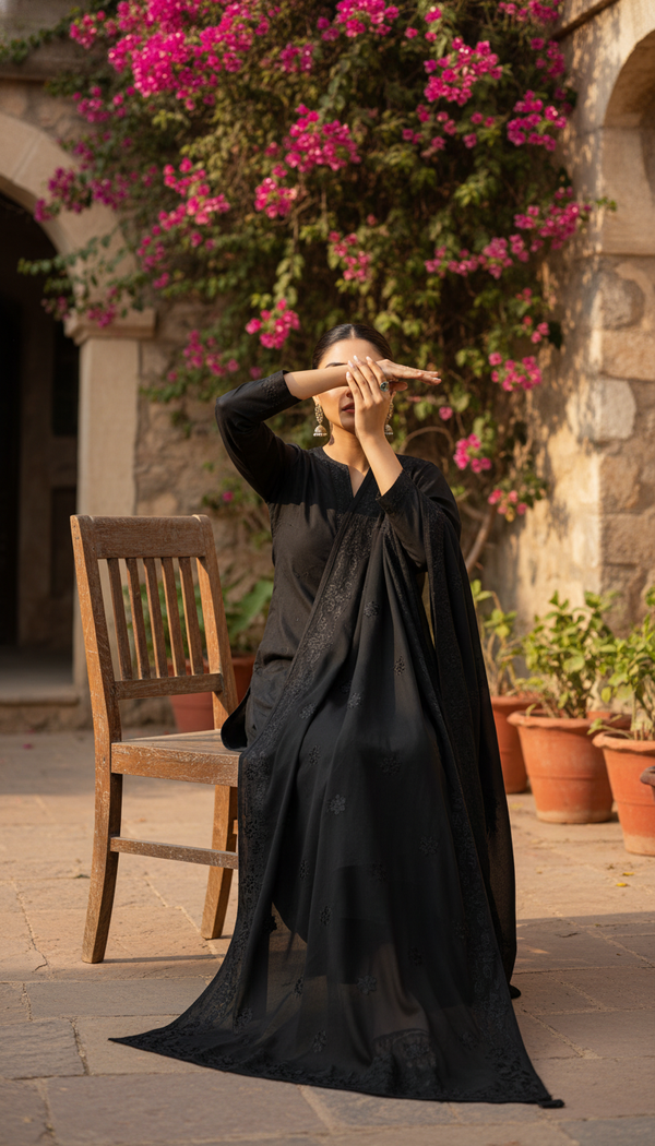 Black Summer Shawl PD6125