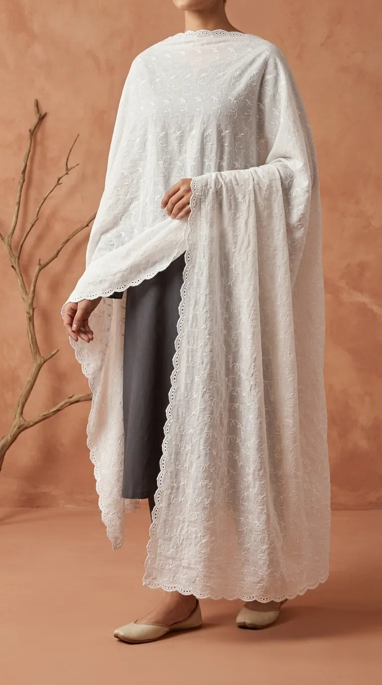White Summer Shawl PD617309