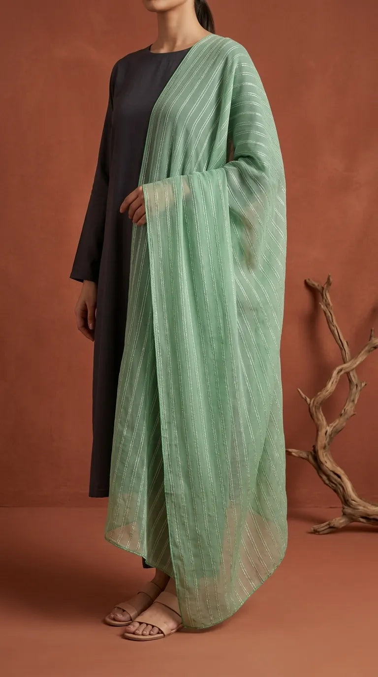 Green Cotton Dupatta PD617511