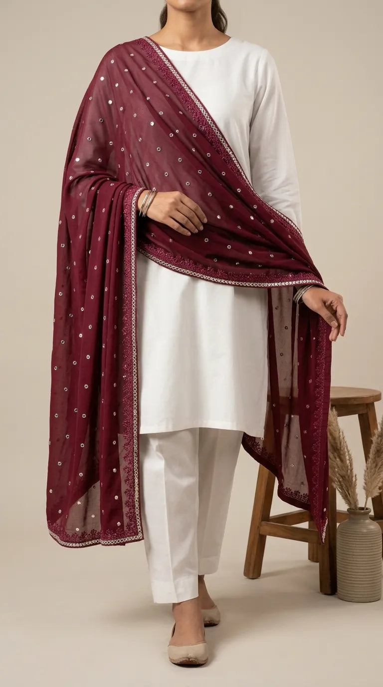 Maroon Summer Shawl PD619705