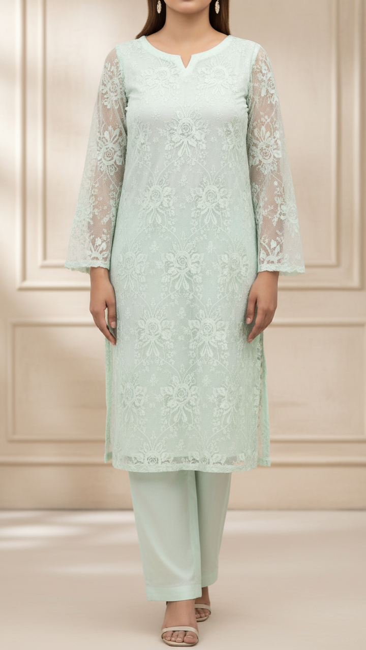 2PC- Embellished Net Co-ord Set PF5008