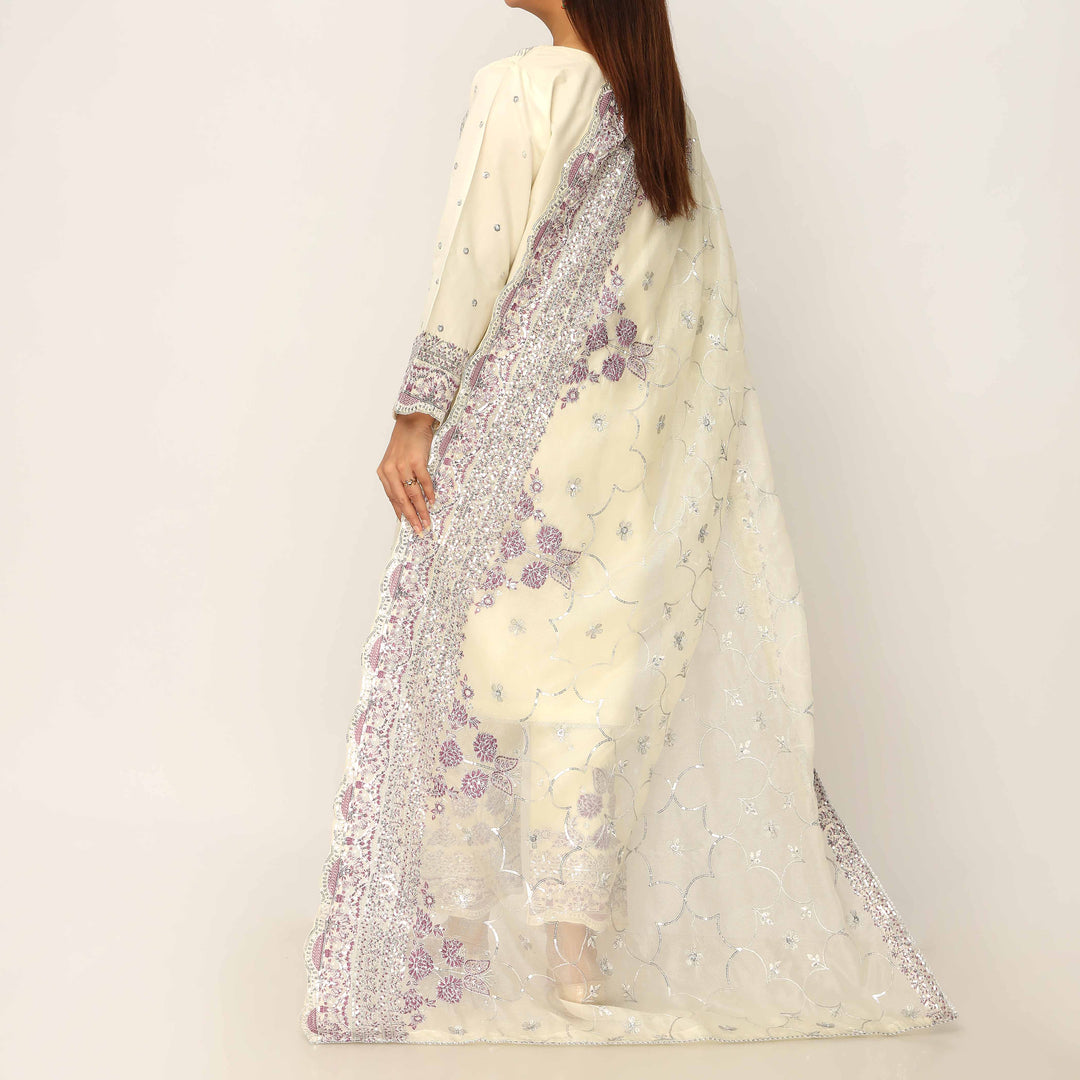 3PC- Khaddi Net Embellished Suit PF5014