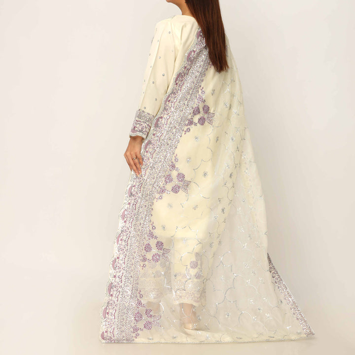 3PC- Khaddi Net Embellished Suit PF5014