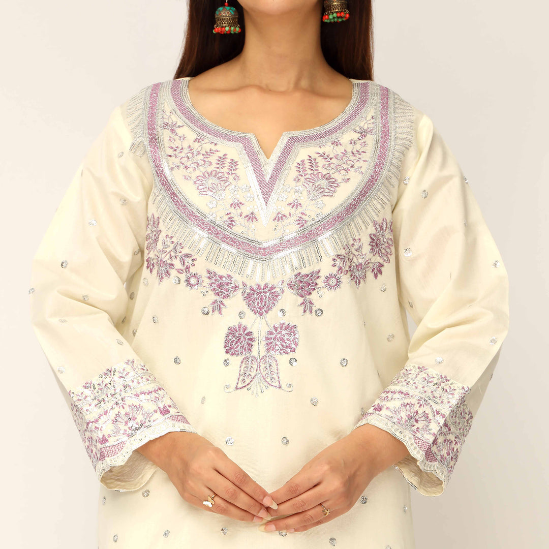 3PC- Khaddi Net Embellished Suit PF5014