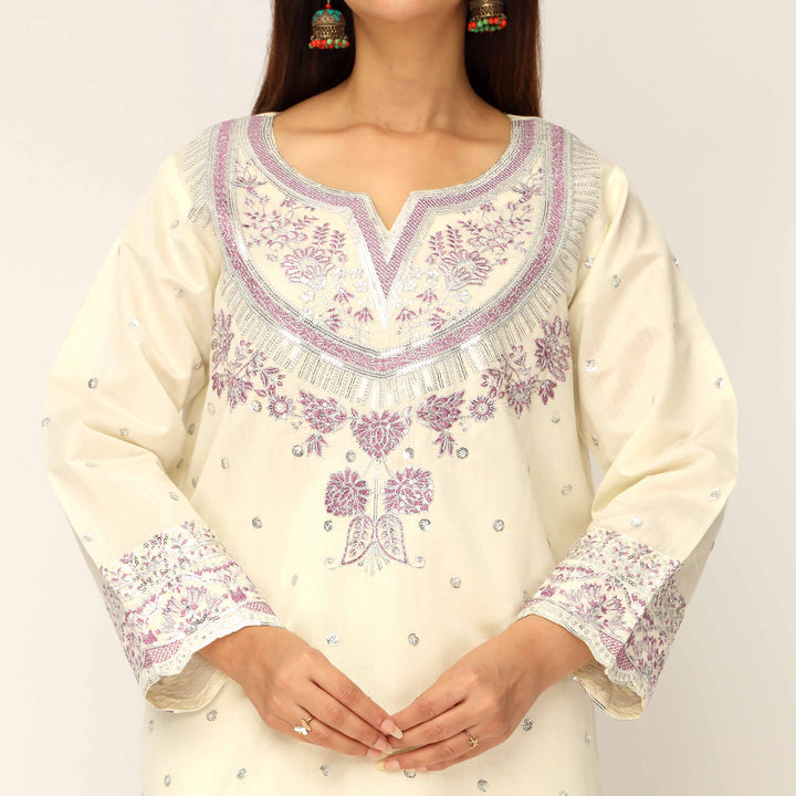 3PC- Khaddi Net Embellished Suit PF5014