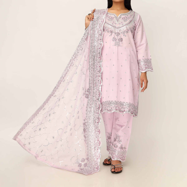 3PC- Khaddi Net Embellished Suit PF5016