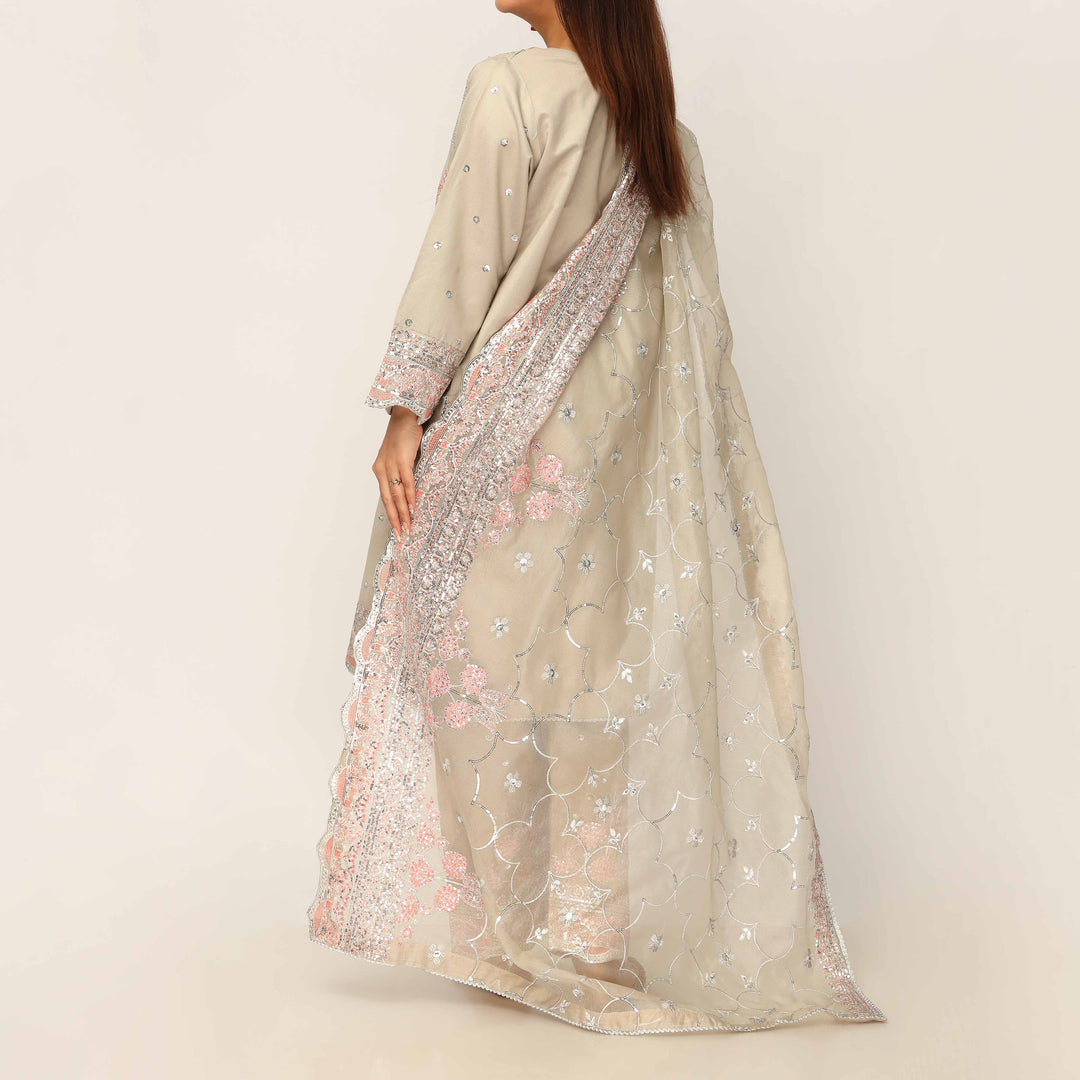 3PC- Khaddi Net Embellished Suit PF5017