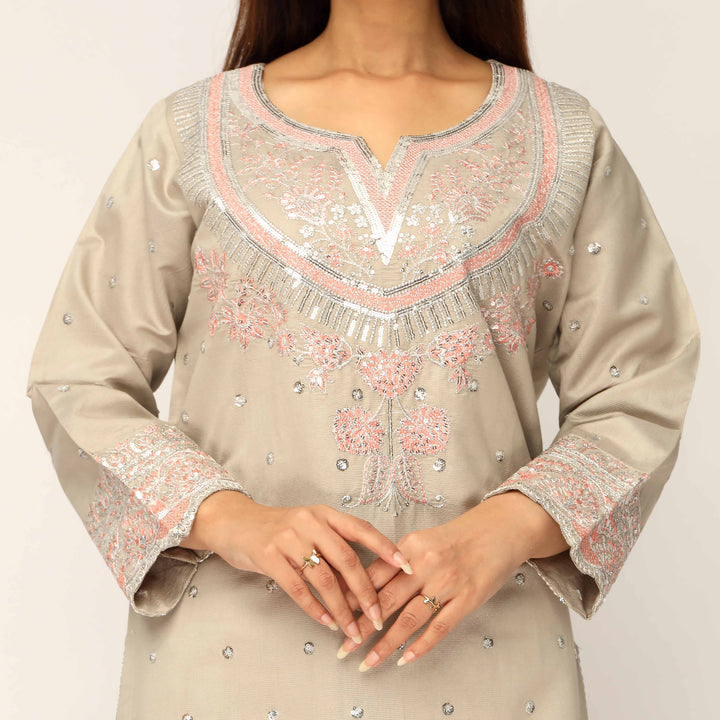 3PC- Khaddi Net Embellished Suit PF5017