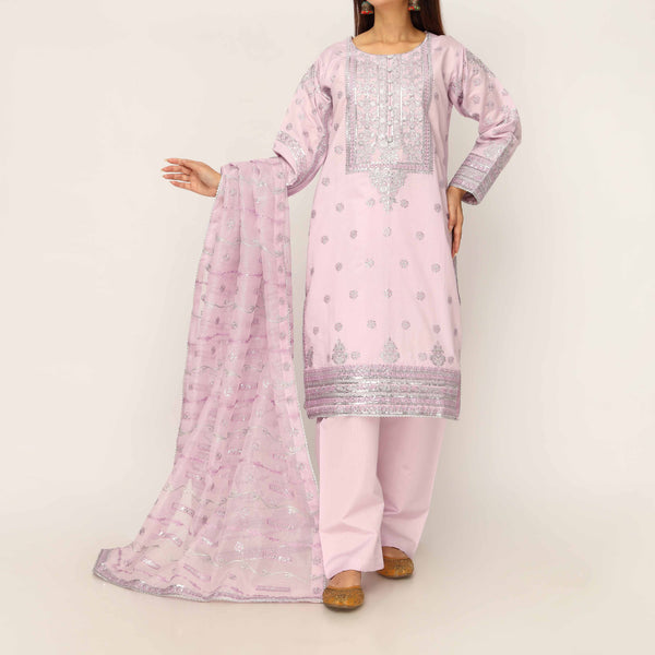3PC- Khaddi Net Embellished Suit PF5044