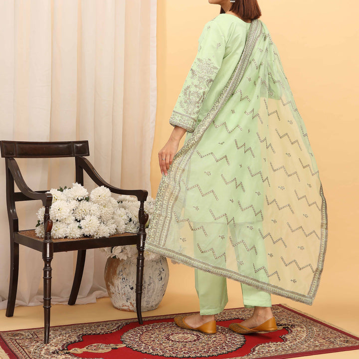 3PC- Embellished Khaddi Net Suit PF5062