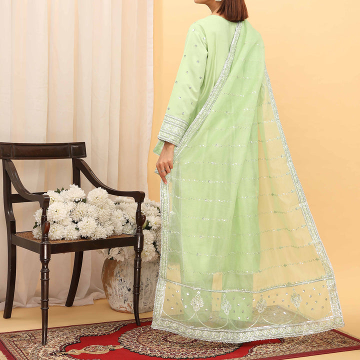 3PC- Embellished Khaddi Net Suit PF5079