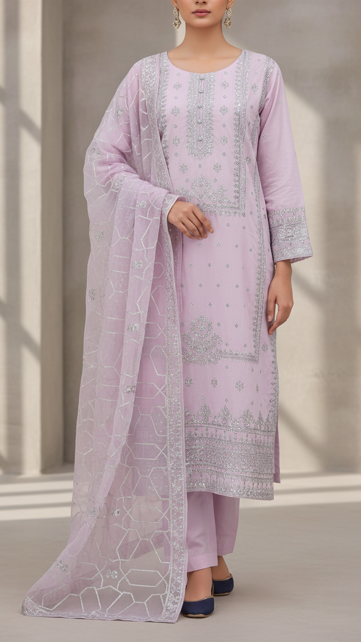 3 PC- Viscose Embellished Suit PF5088
