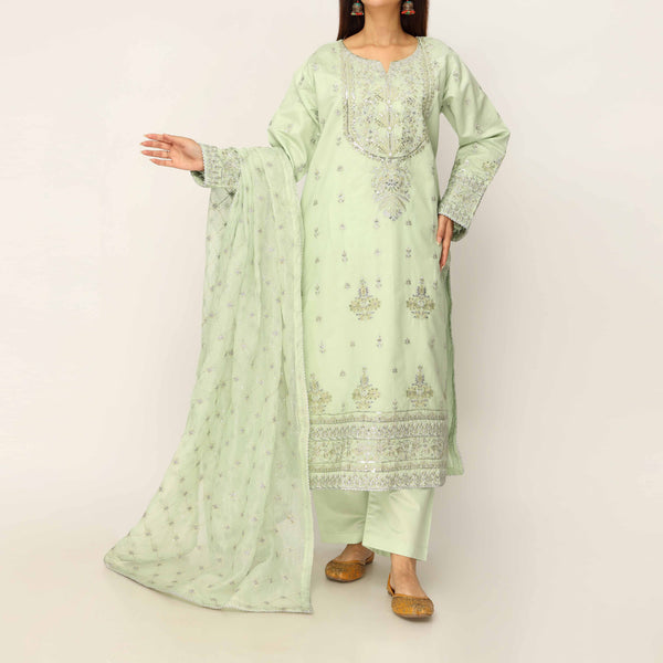 3PC- Khaddi Net Embellished Suit PF5133