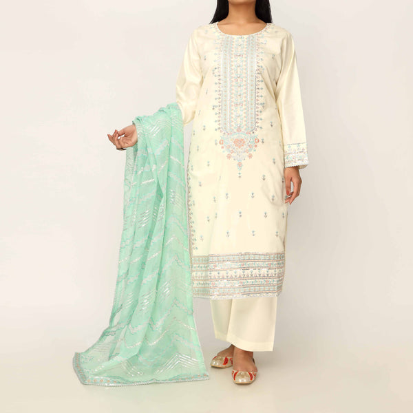 3PC- Khaddi Net Embellished Suit PF5147