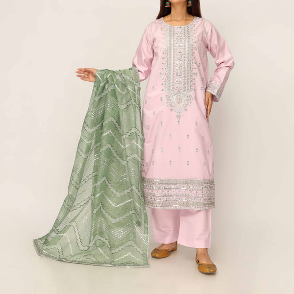 3PC- Khaddi Net Embellished Suit PF5149