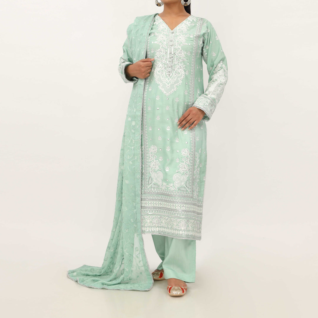 3PC- Viscose Embellished Suit PF5164
