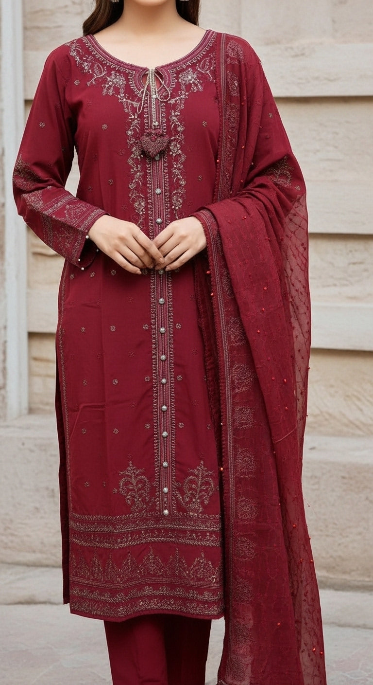 3 PC Embellished Suit PF6002